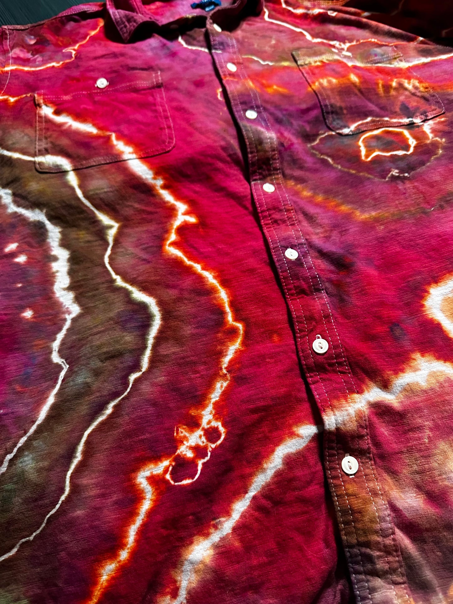 4XL Molten Garnet Button Down