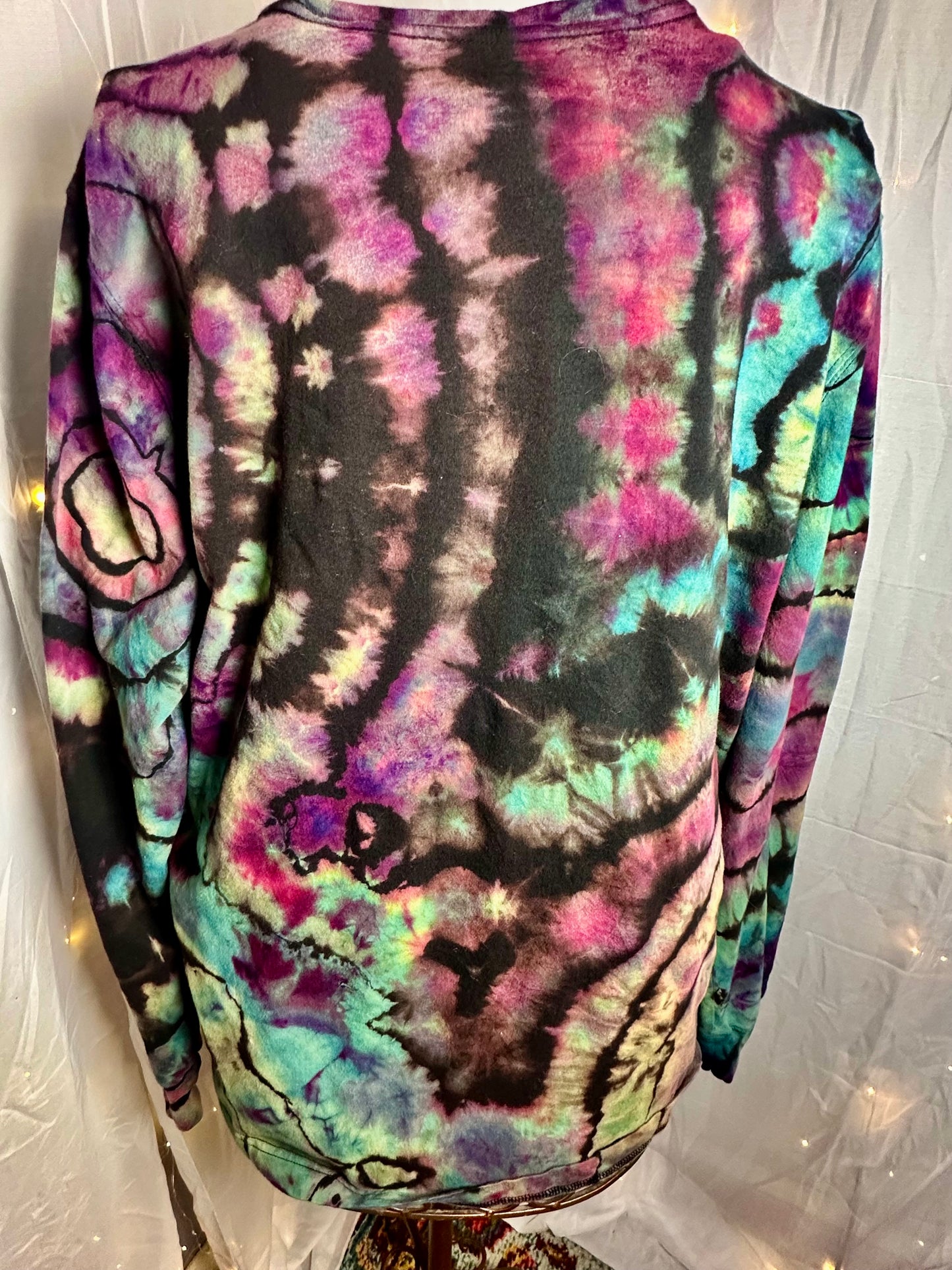 XL Black Lightning Galaxy Long Sleeve Tee