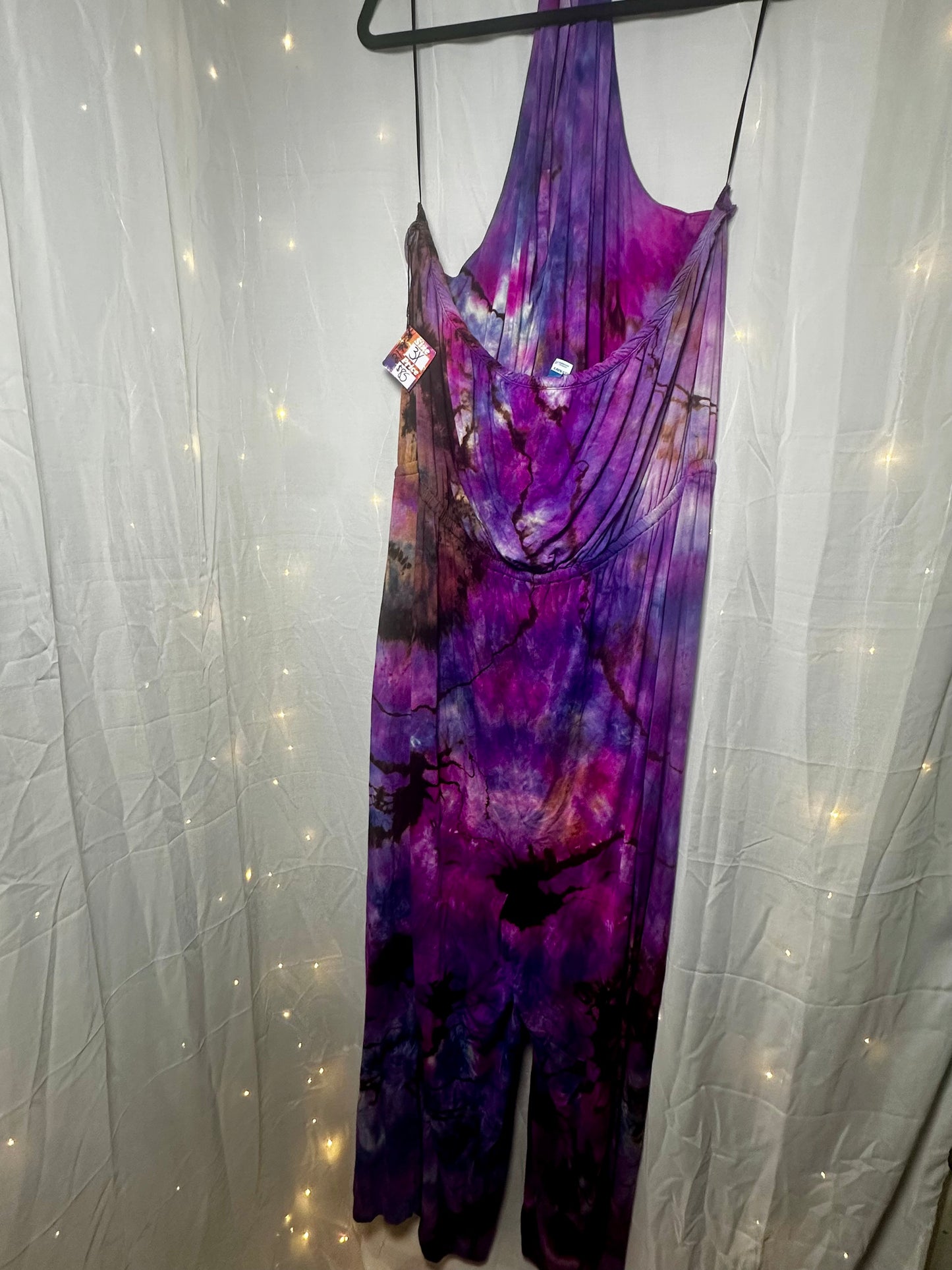 3X Starlit Amethyst Halter Jumpsuit