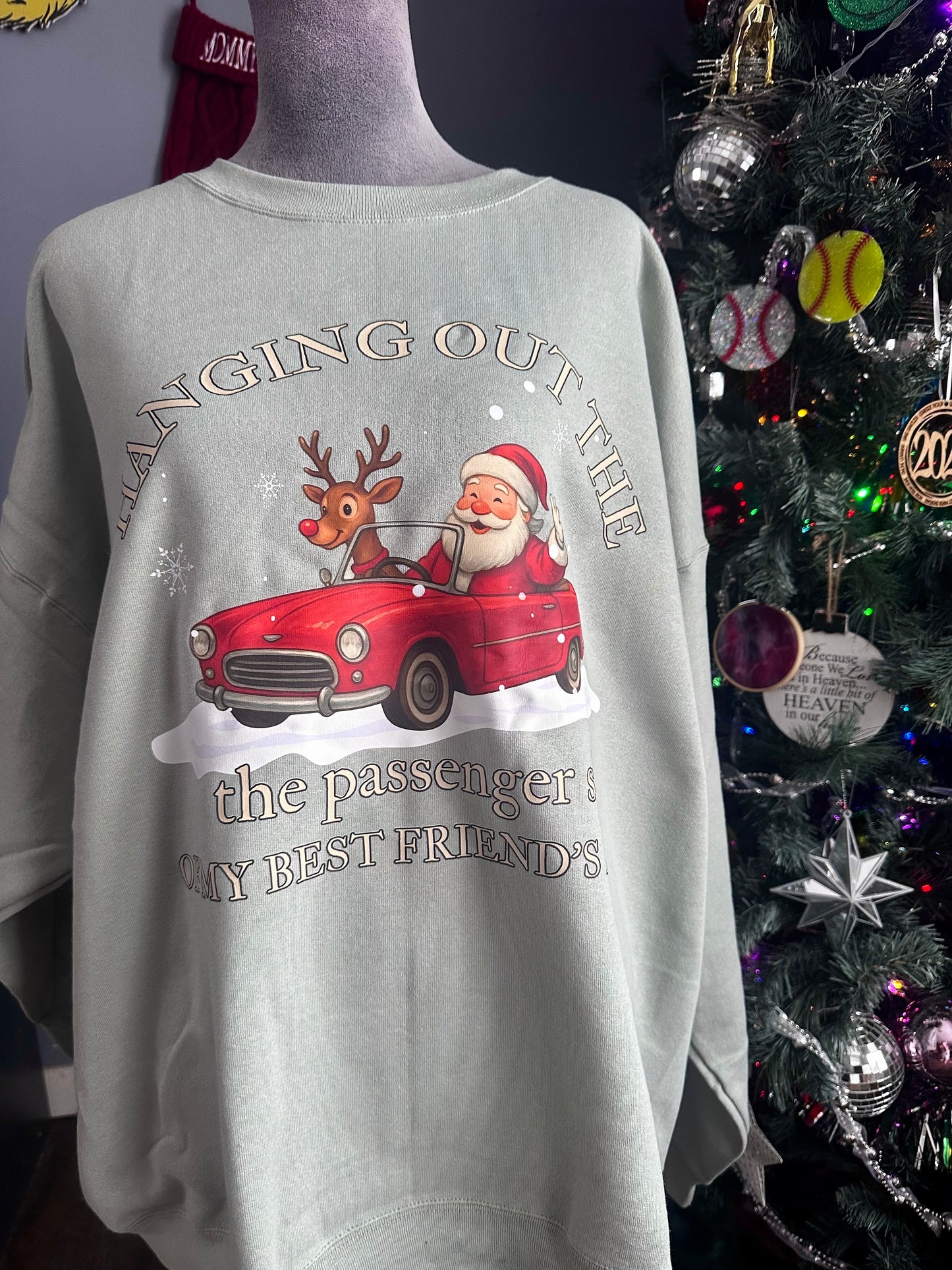 2XL “Best Friend’s Ride” Santa Crewneck Sweatshirt