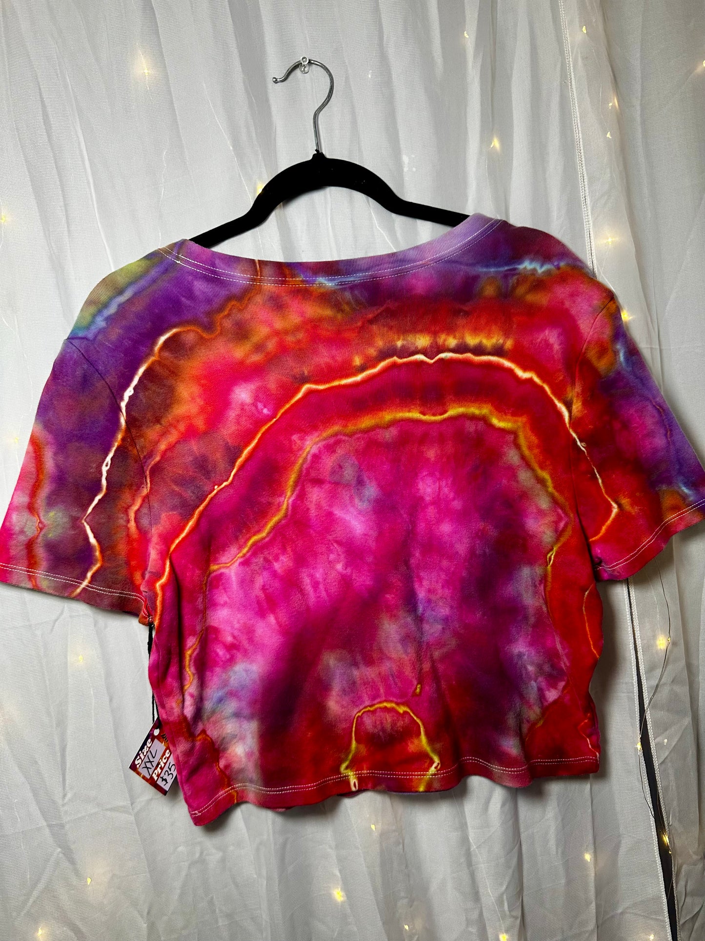 XXL Electric Rose Geode Crop Top