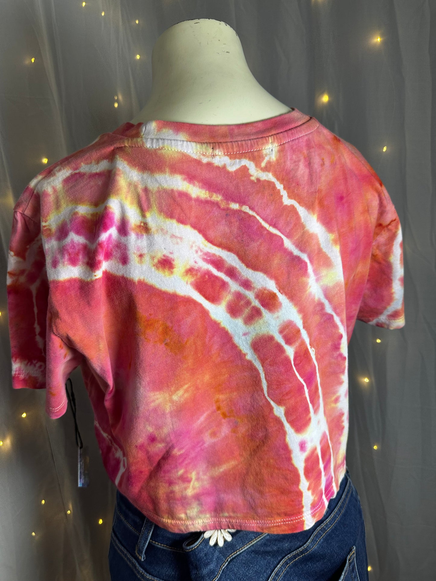 Large Flamingo Flash Crop Top