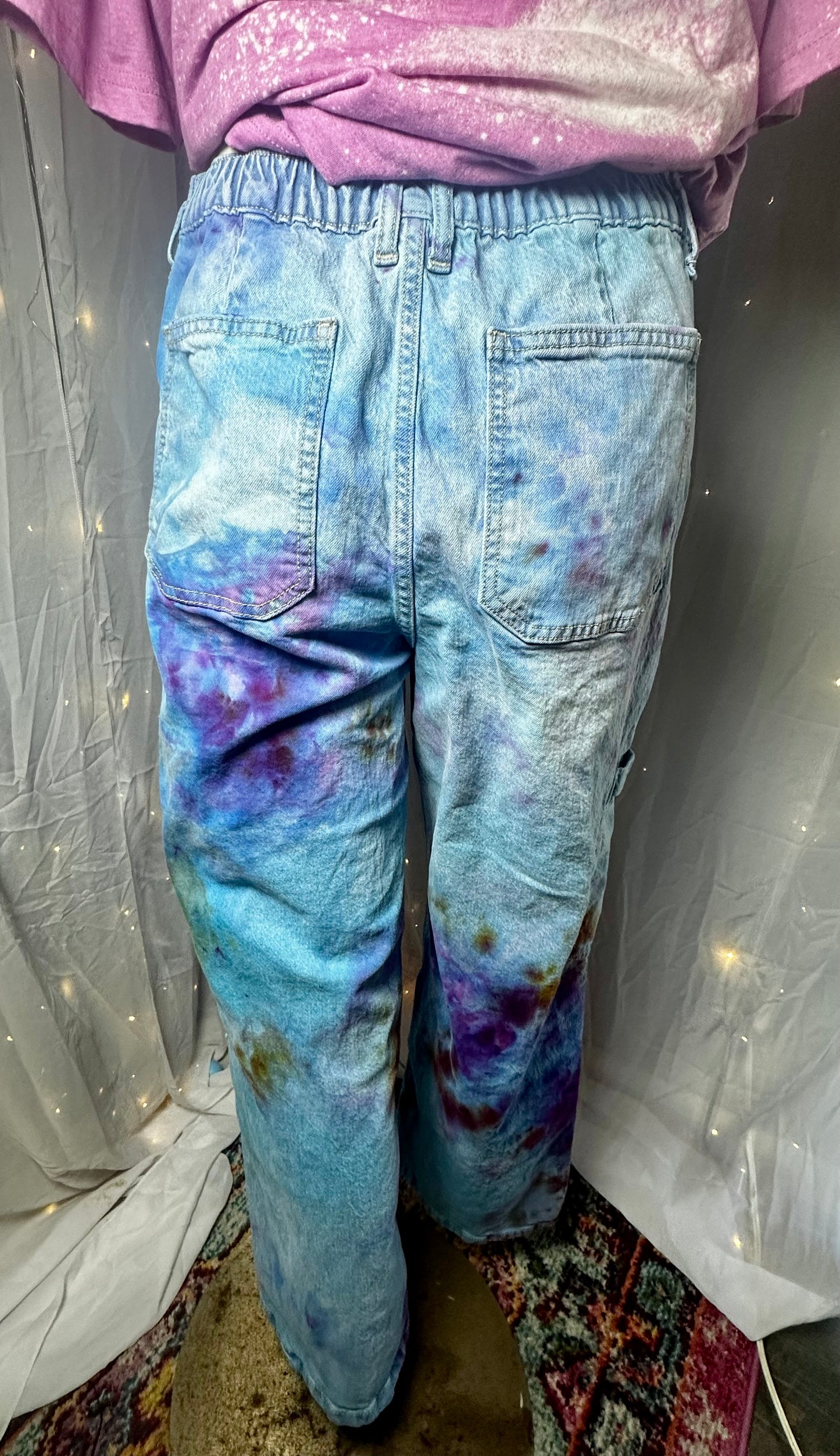 Medium Lavender Skywash Cargo Jeans