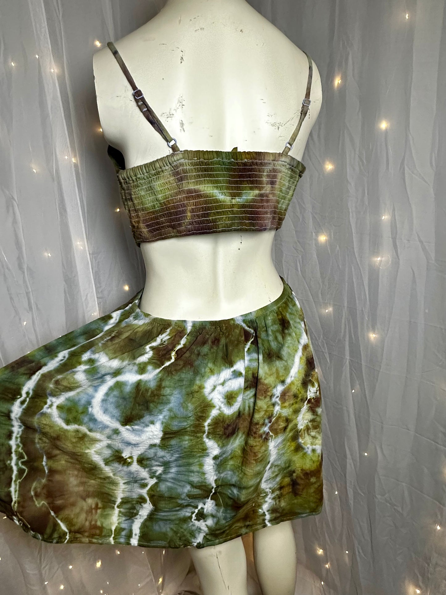 XL Golden Moss Geode Mini Dress