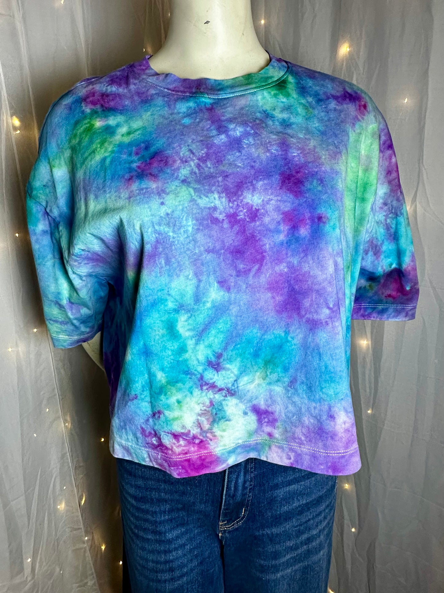 Large Seafoam Galaxy Crop Top