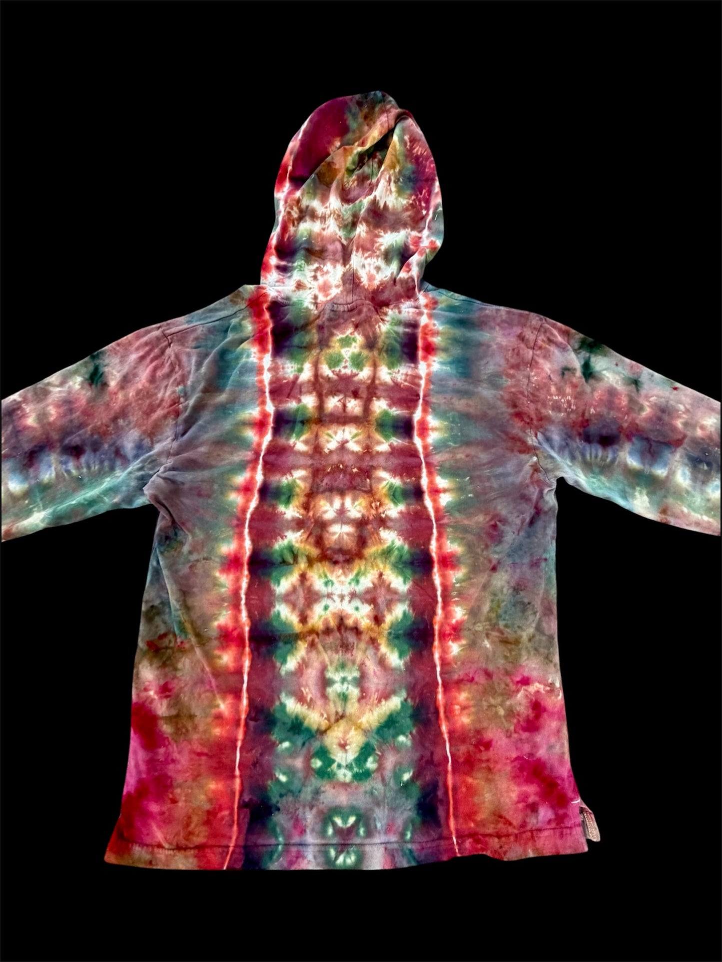 Small Rustic Grateful Bear Hooded Long-Sleeve Tee