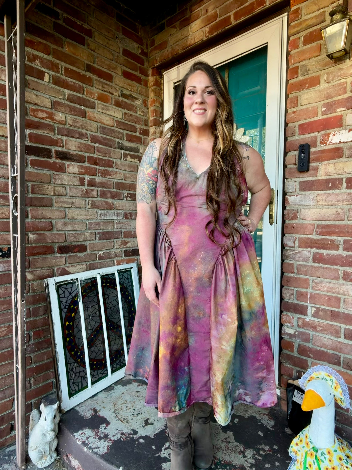 3X Autumn Galaxy Halter Midi Dress