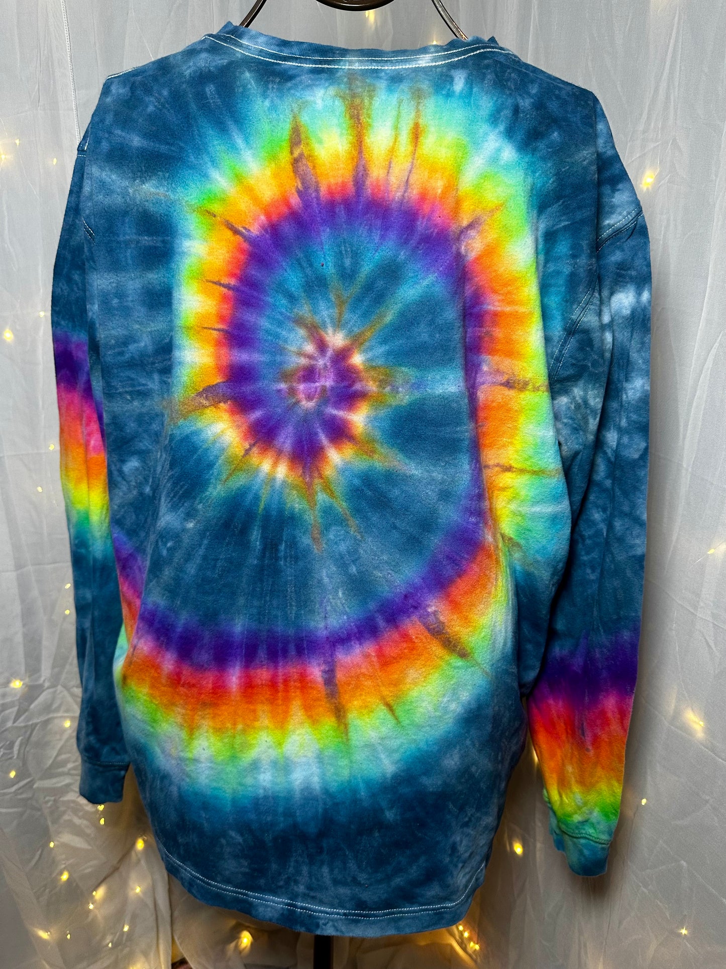 3XL Neon Rainbow Spiral Surge Long Sleeve Tee