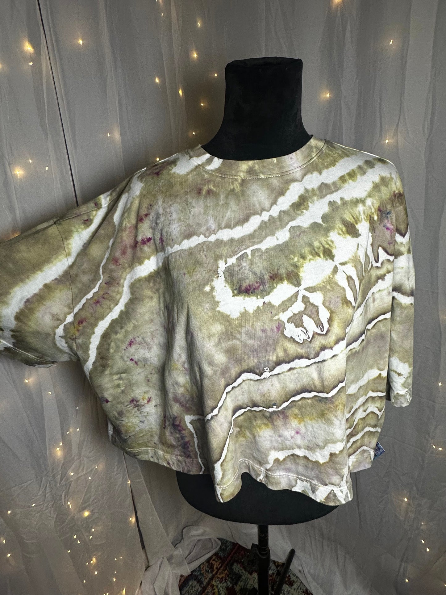 2X Dusty Sage Geode Crop Top