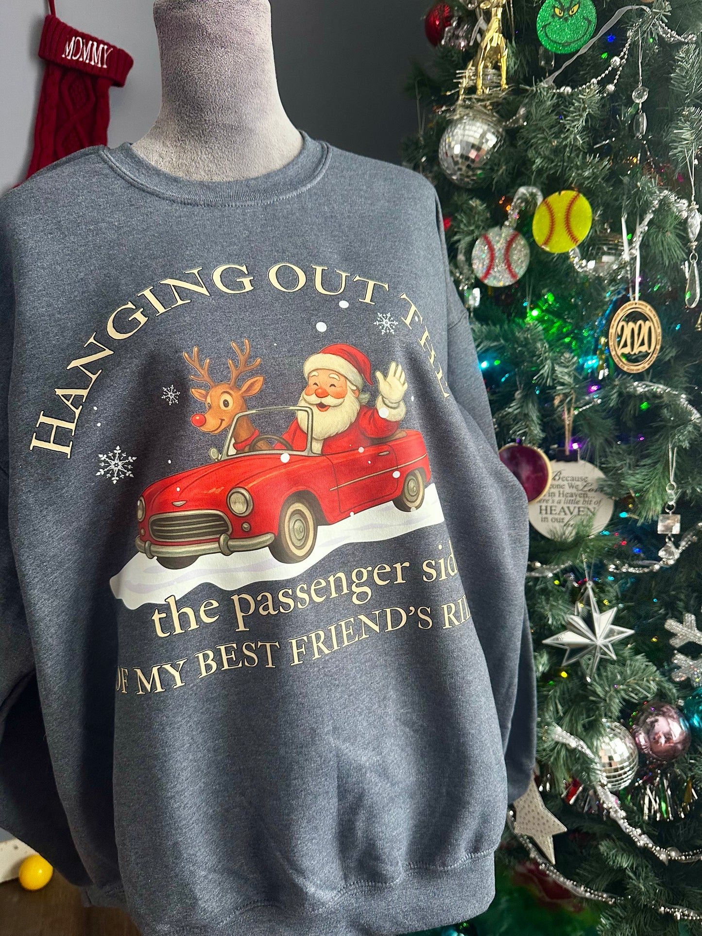 XL “Best Friend’s Ride” Santa Crewneck Sweatshirt