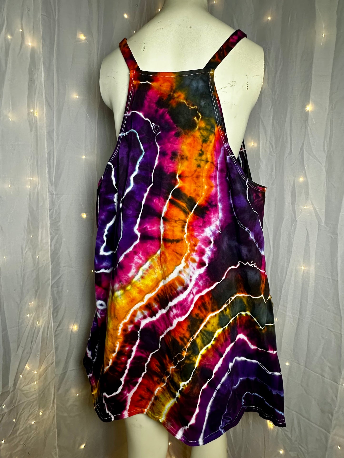 2XL Electric Sunset Geode Atheltic Romper Dress