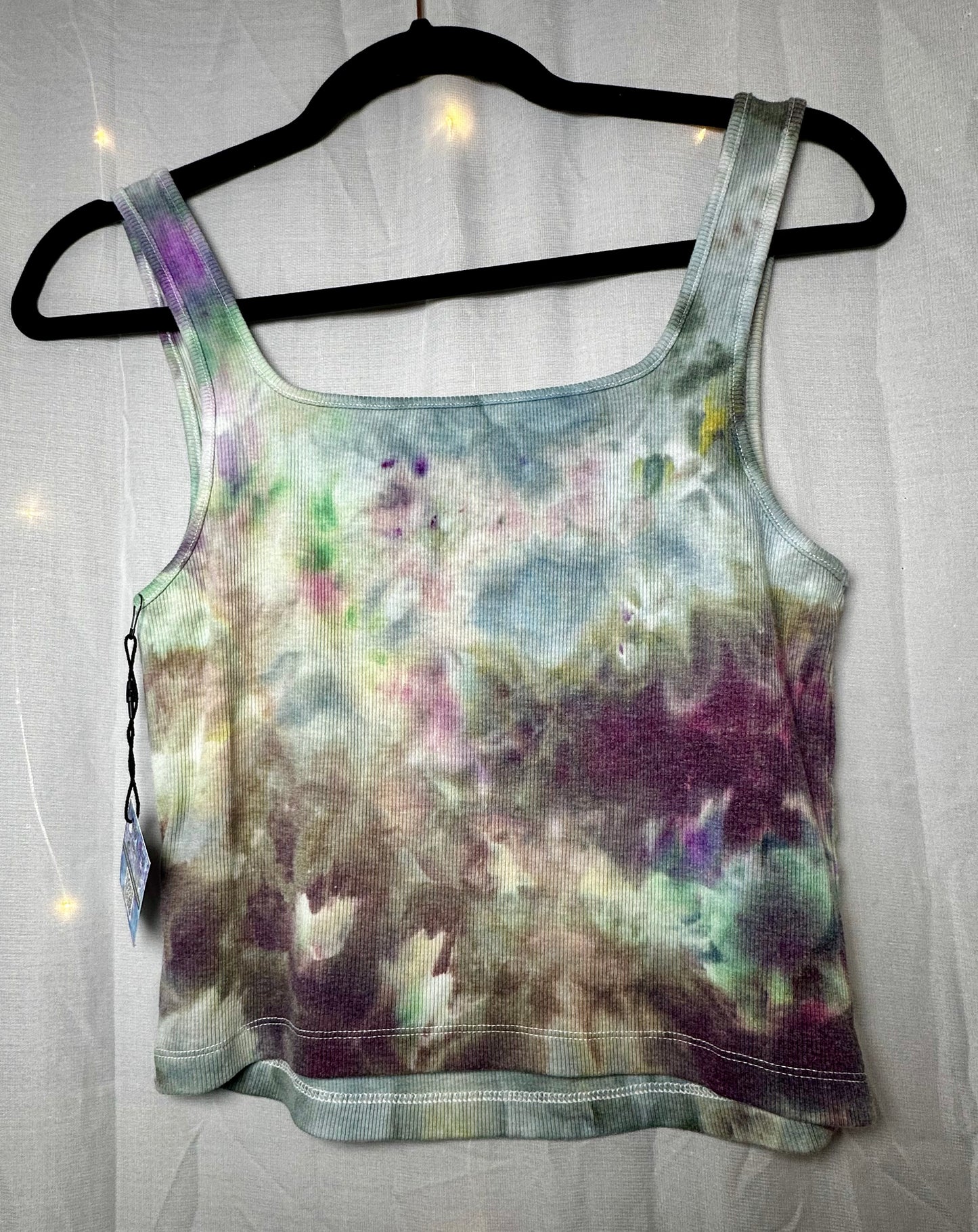 Small Stonewash Earth Ribbed Tank Crop Top