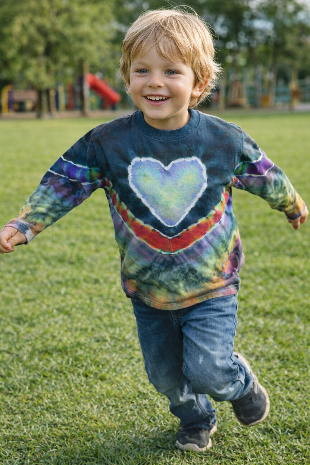 Youth Small Prism Pulse Heart Long Sleeve Tee
