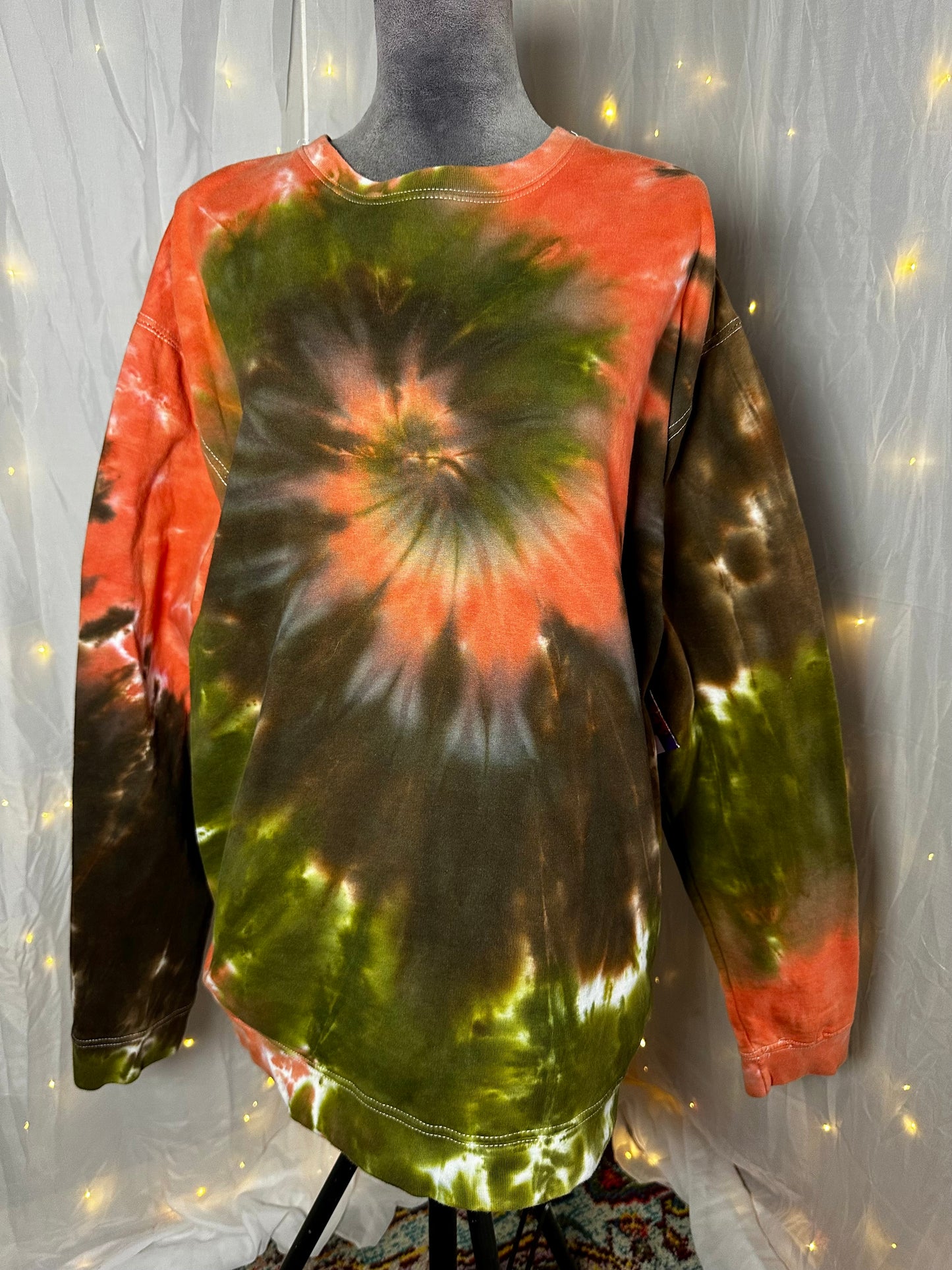 Large Peachwood Olive Ember Crewneck Sweatshirt