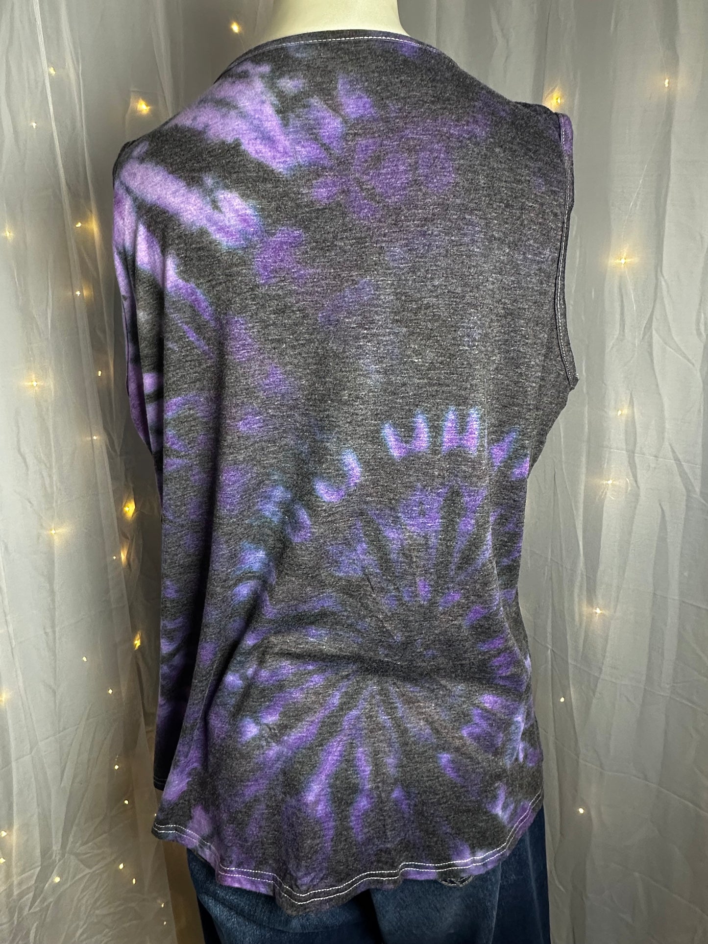 L/XL Amethyst Shadow Spiral Tank Top *upcycle*