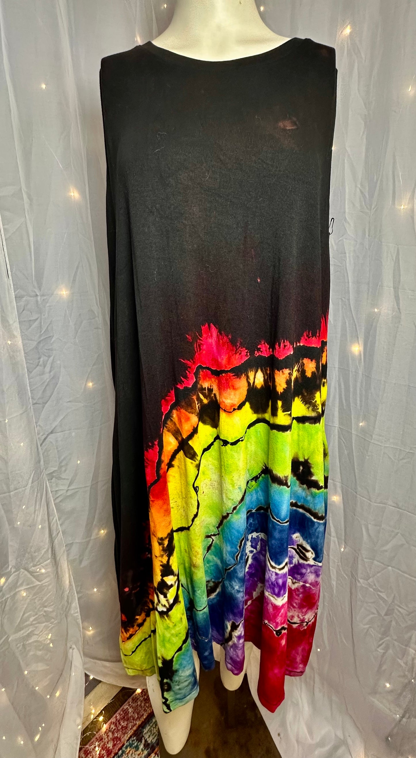 XXL Radiant Rainbow Geode Swing Dress