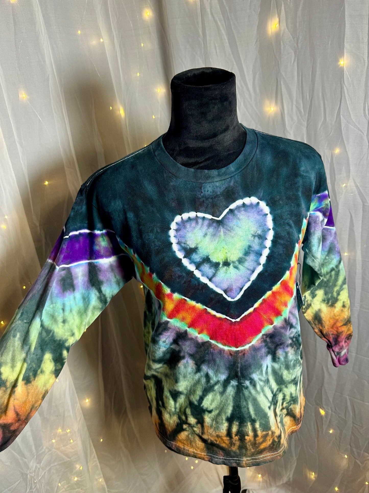 Youth Large Midnight Prism Heart Long Sleeve Tee
