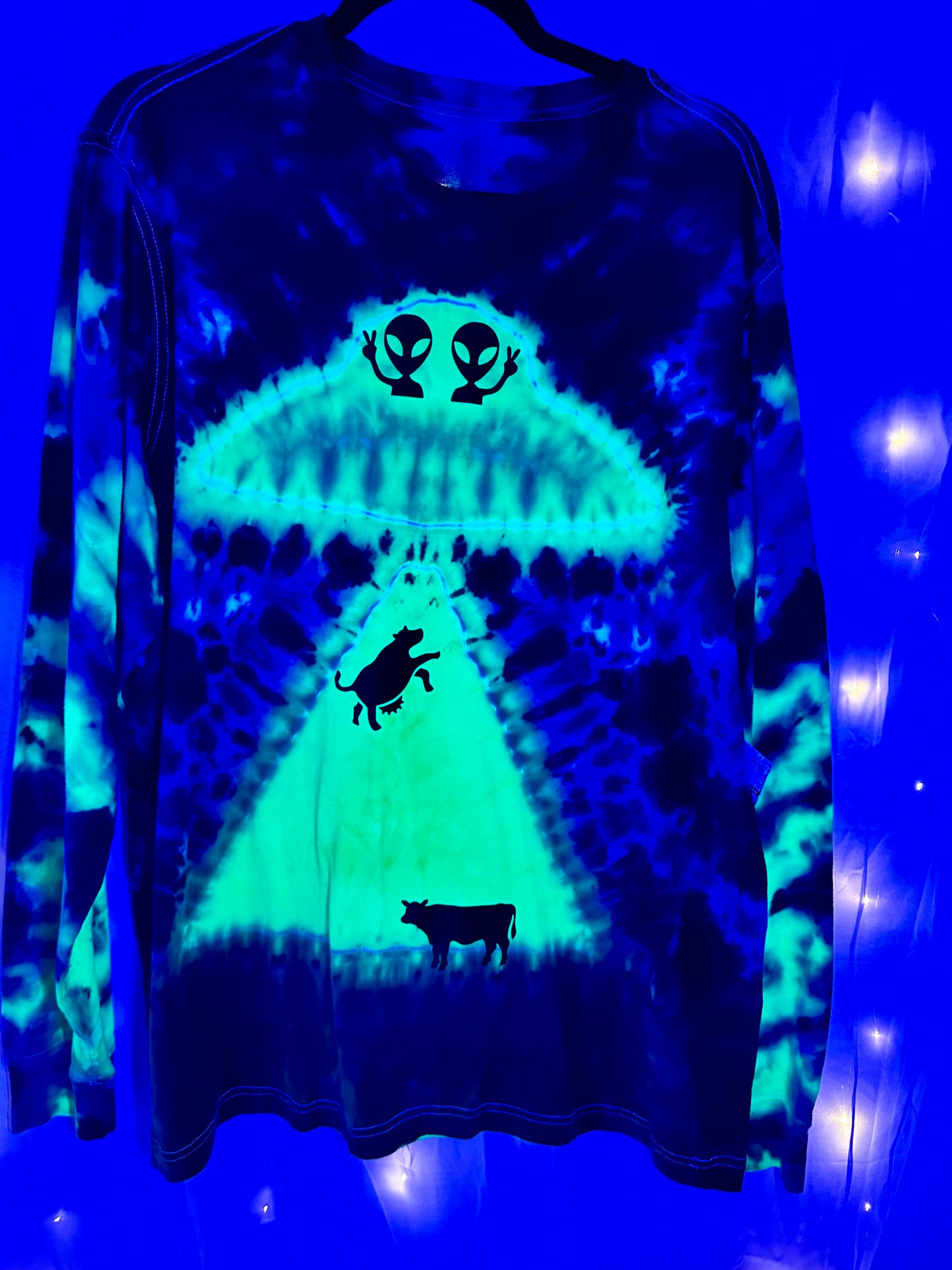 XL Beam Me Up Bessie UV Reactive Long Sleeve Tee