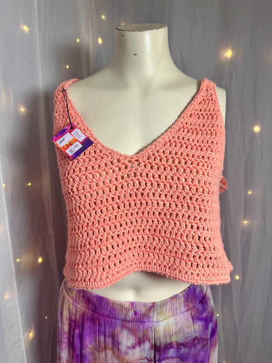 *Damaged* XXL Lavender Daydream Flowy Skirt & Sherbert Crochet Coverup/Oversized Crop Top