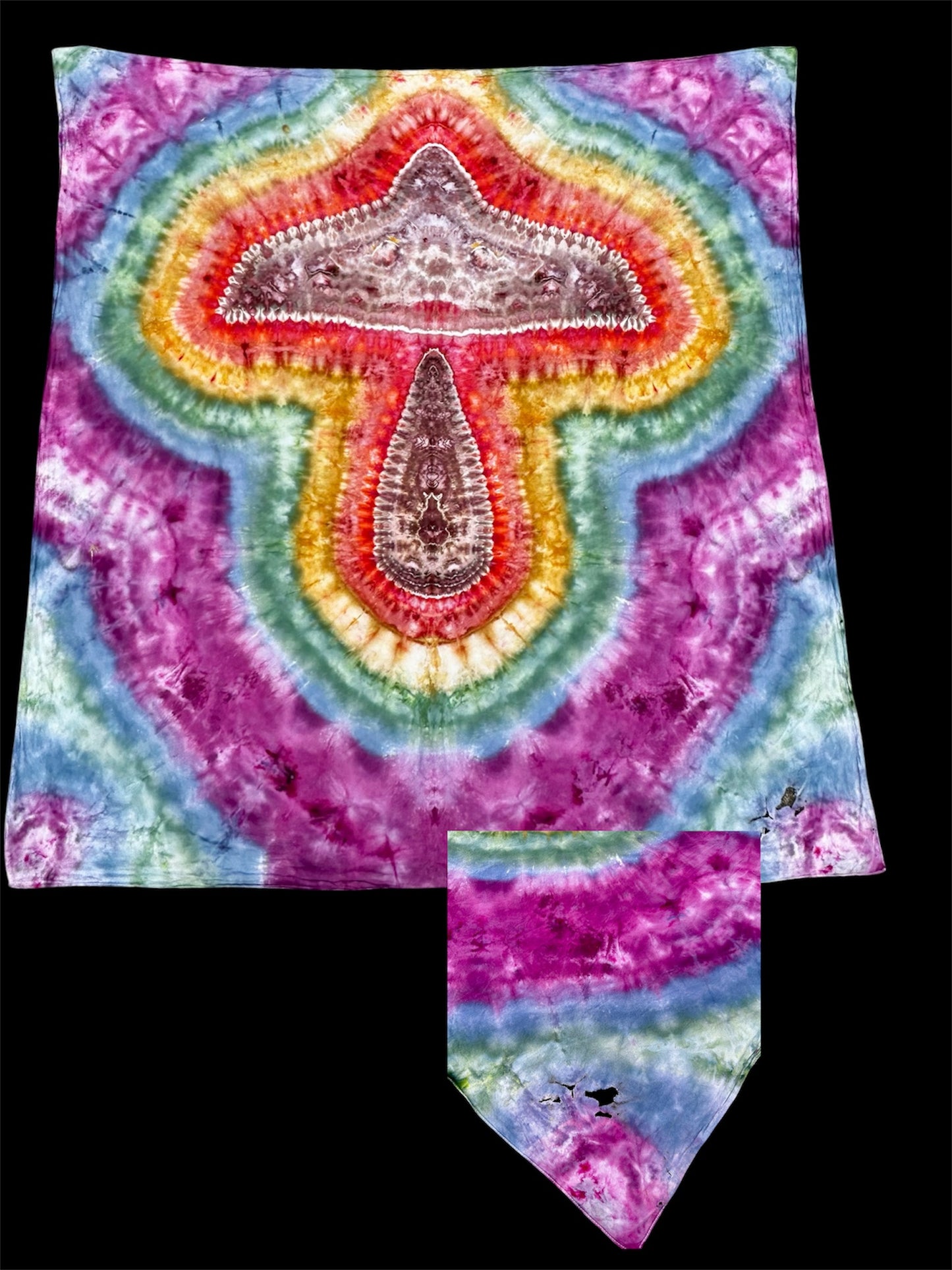 Rustic Rainbow Toadstool Tapestry *damaged & discounted*