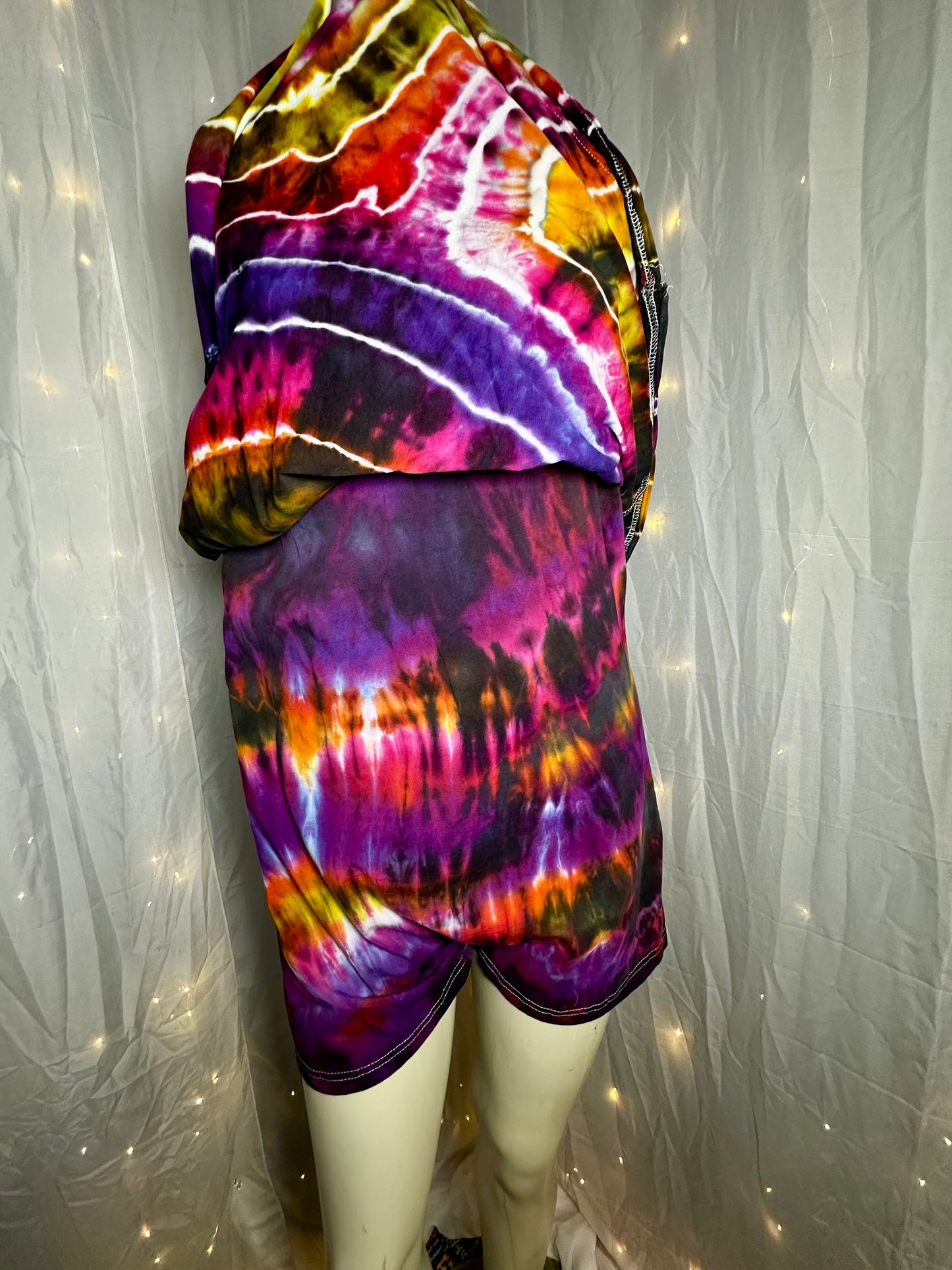 2XL Electric Sunset Geode Atheltic Romper Dress