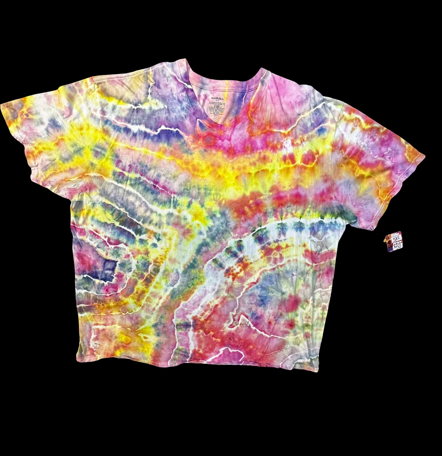 5XL Psychedelic Rainbow Current Tee
