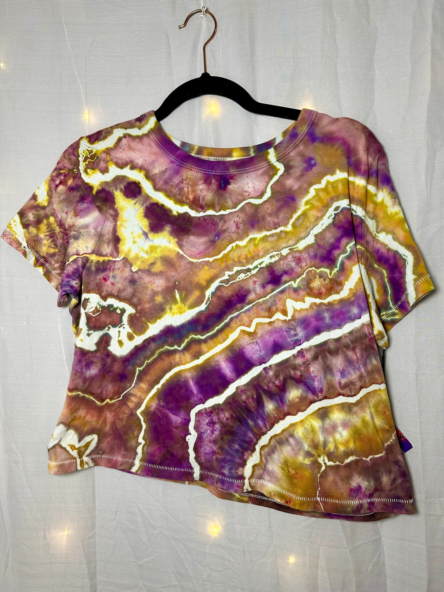 Medium Rustic Amethyst & Gold Crop Top