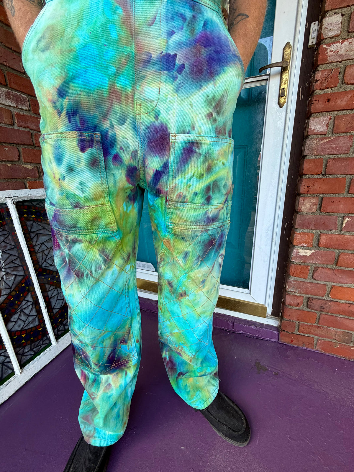 Small Groovy Grunge Overall Bibs – Hand-Dyed BDG Utility Overalls