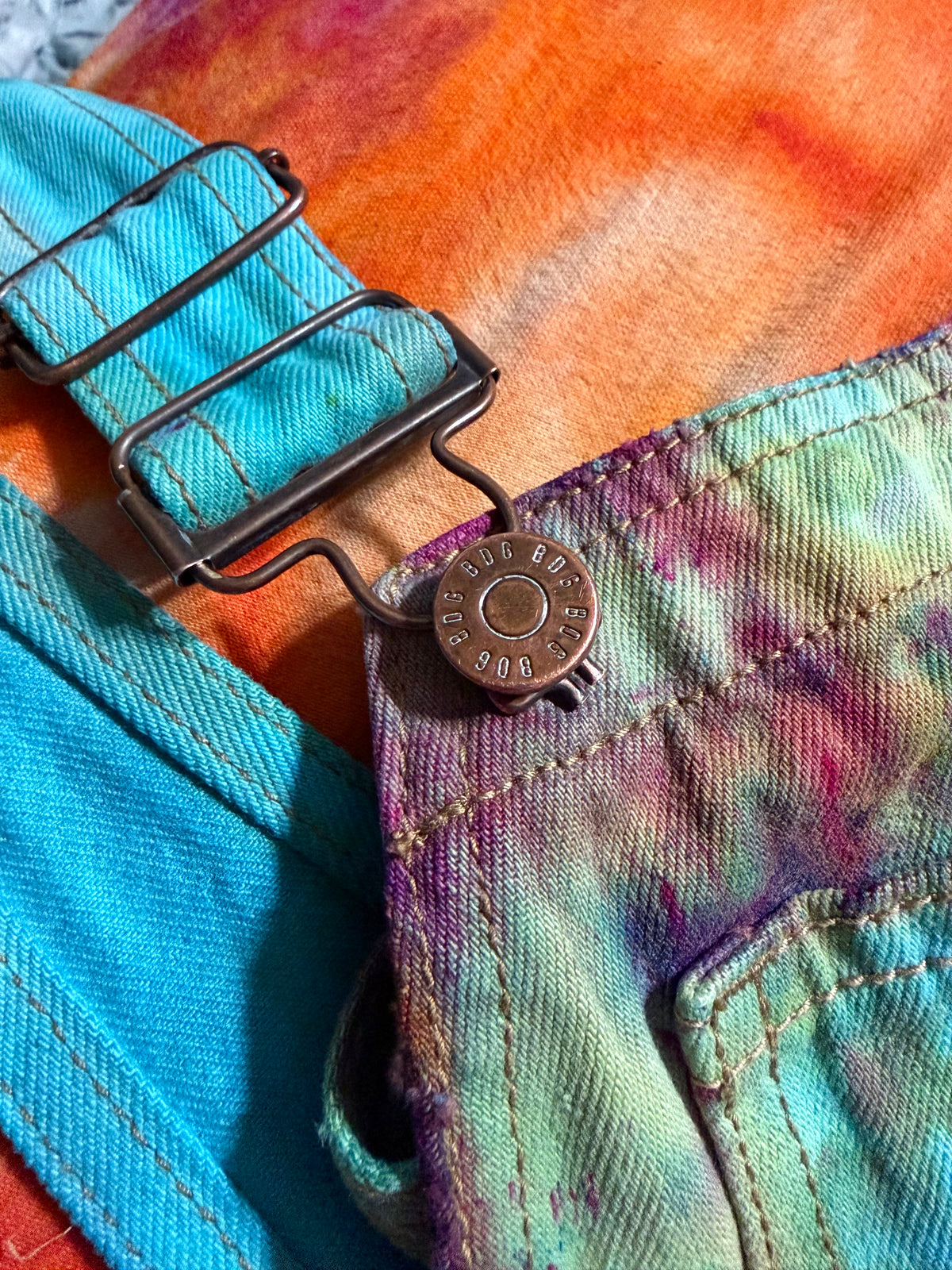 Small Groovy Grunge Overall Bibs – Hand-Dyed BDG Utility Overalls