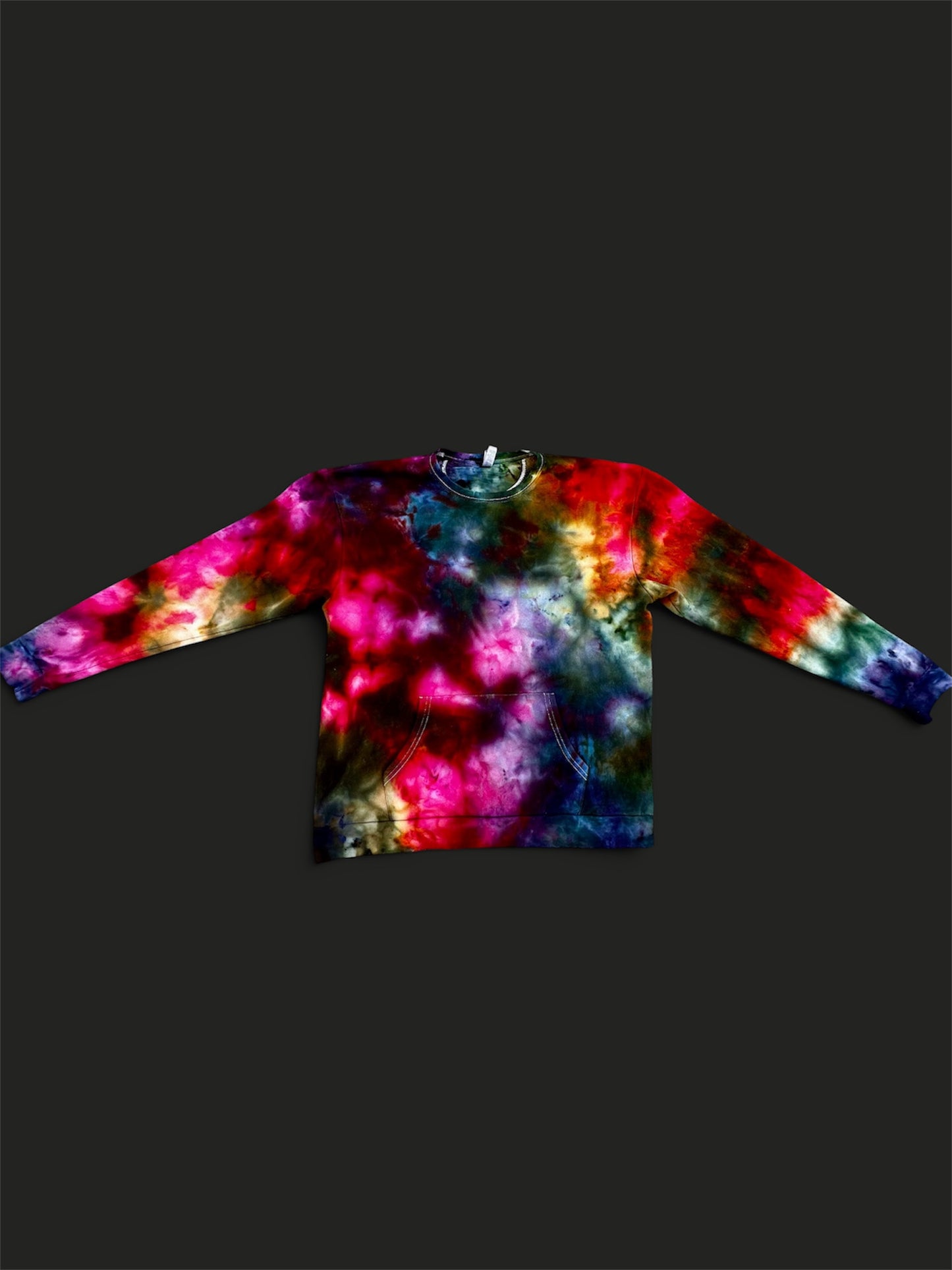 XL Stained Glass Skies Crewneck with Kangaroo Pouch