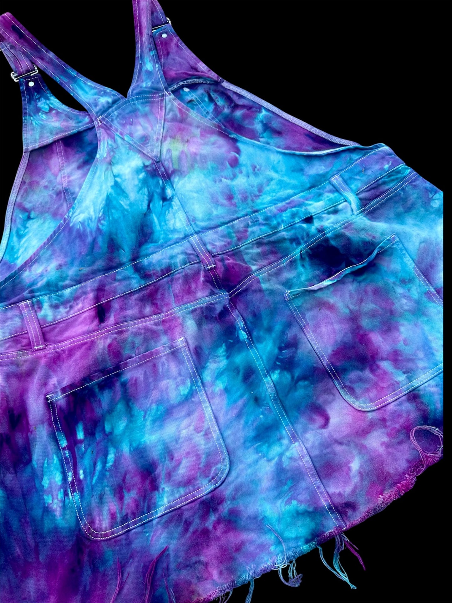 3X Ultraviolet Dream Denim Mini Overalls