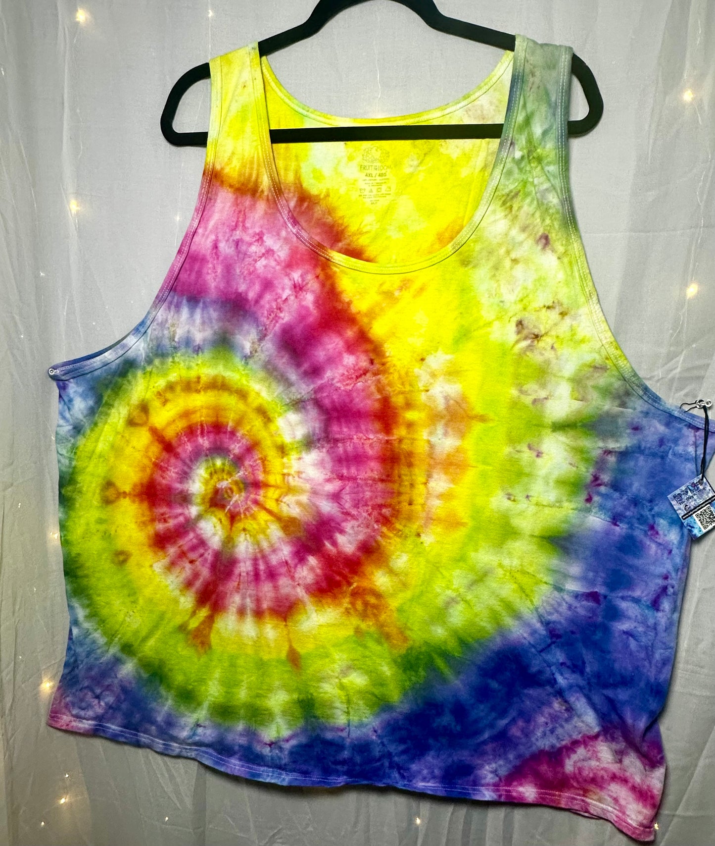 4XL Electric Rainbow Spiral Tank Top