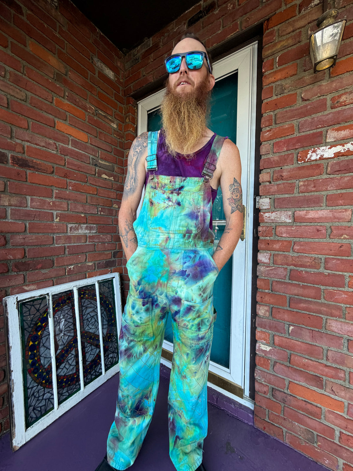 Small Groovy Grunge Overall Bibs – Hand-Dyed BDG Utility Overalls
