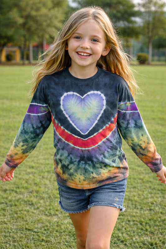 Youth XL Cosmic Ember Heart Long Sleeve Tee