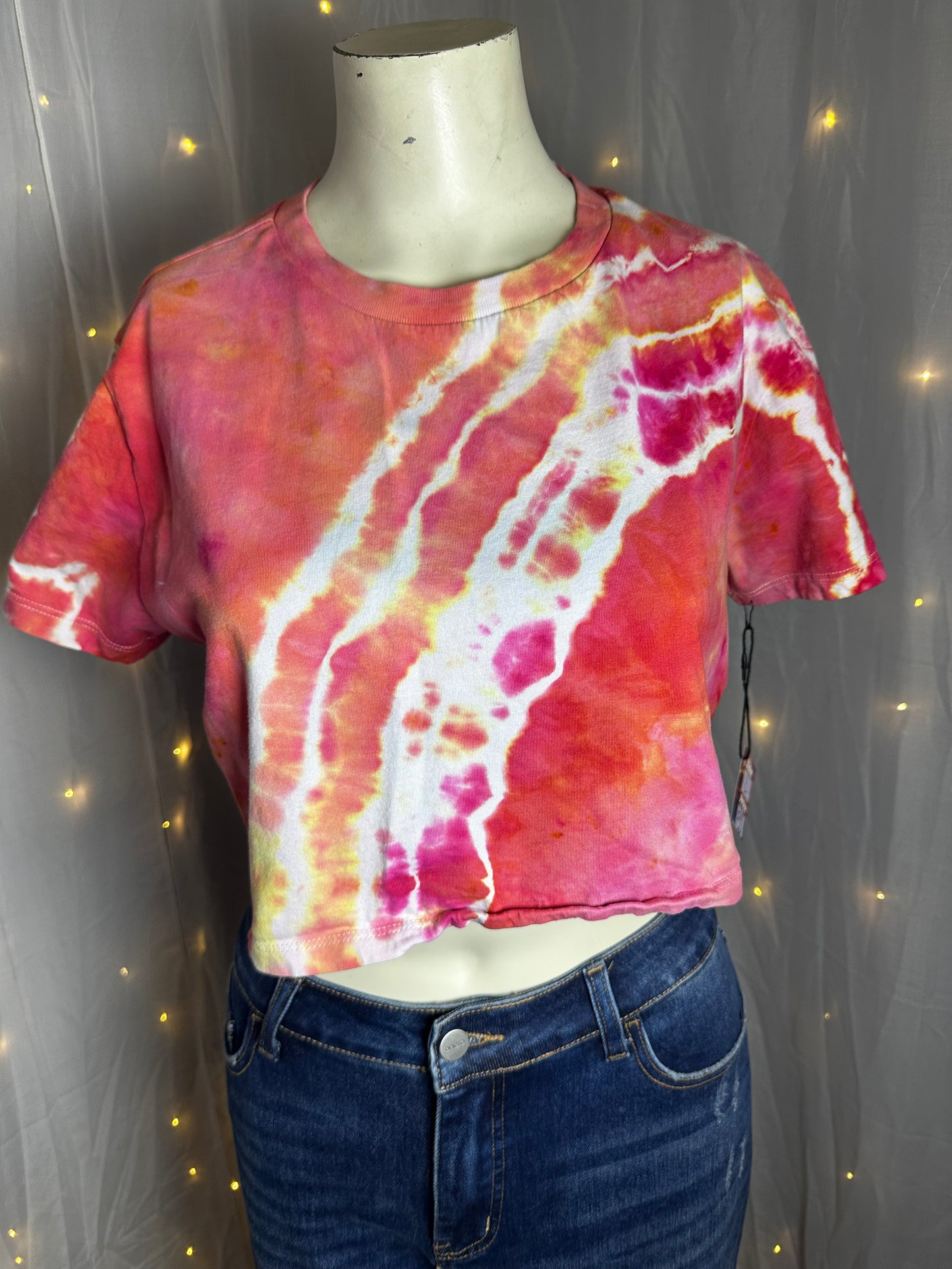 Large Flamingo Flash Crop Top