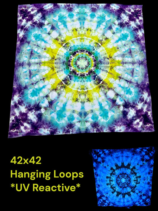 Psychedelic Petals UV Reactive Mandala Tapestry