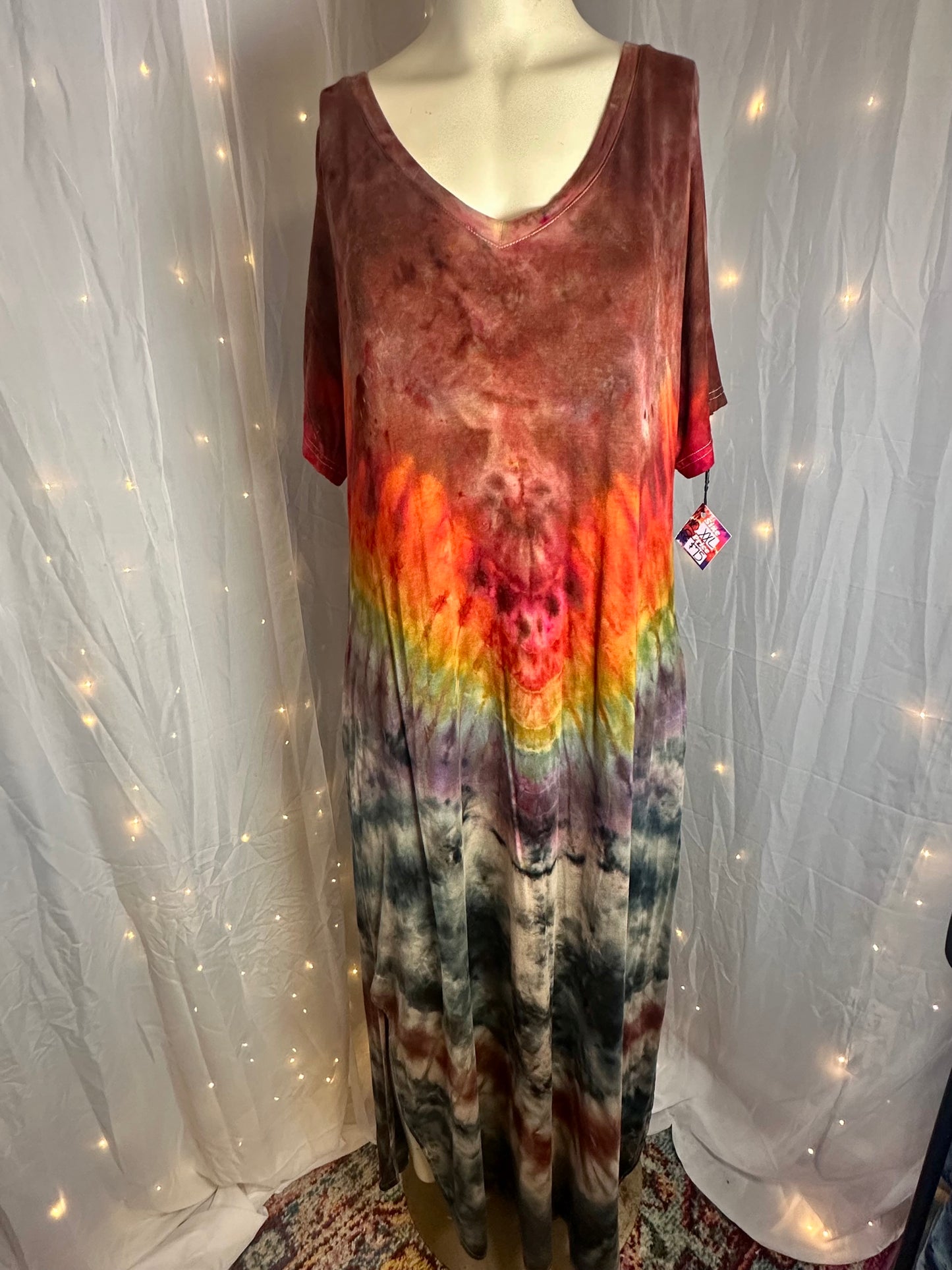 XXL Retro Rainbow Groove Dress