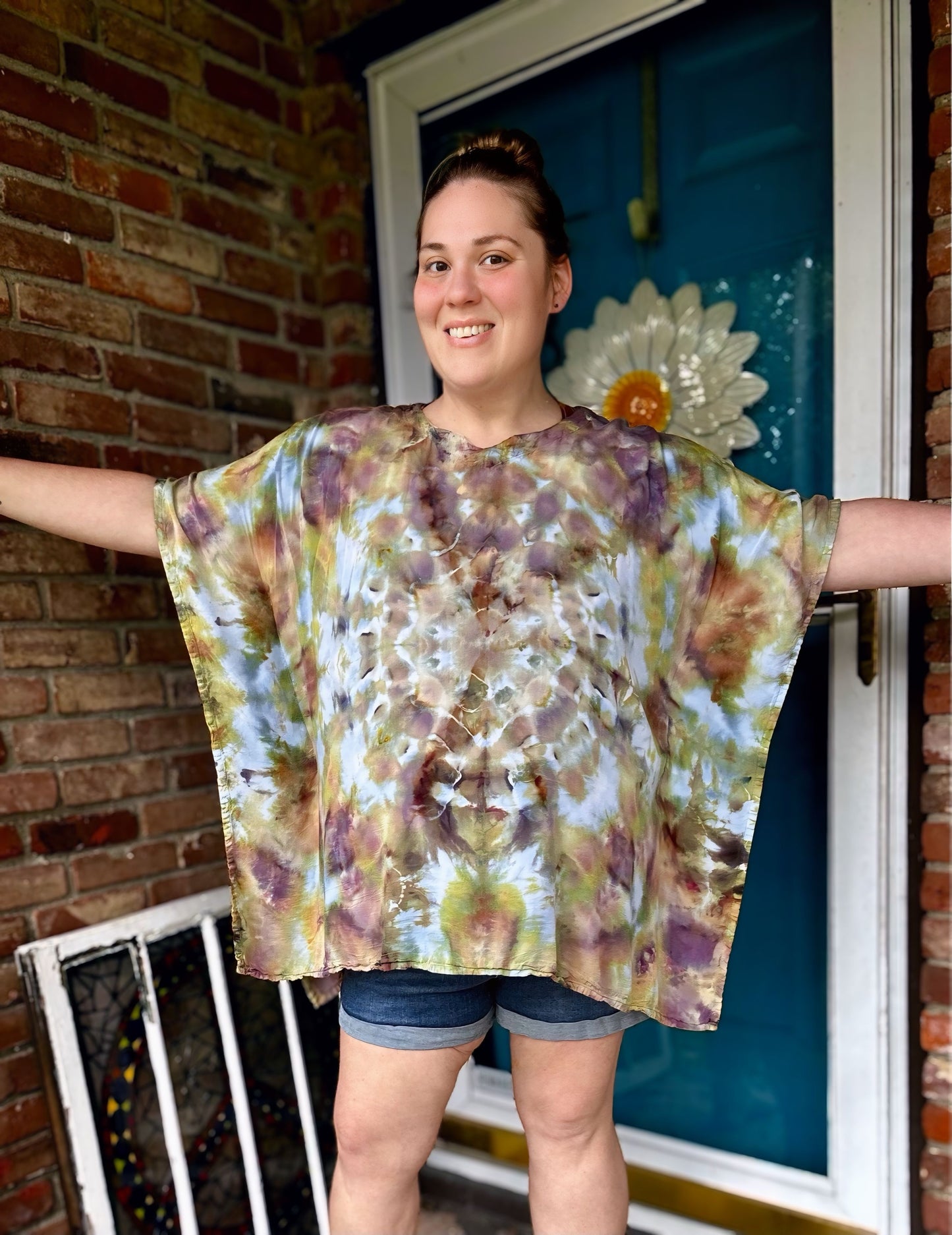 One Size Moss & Moonlight Kaftan Poncho