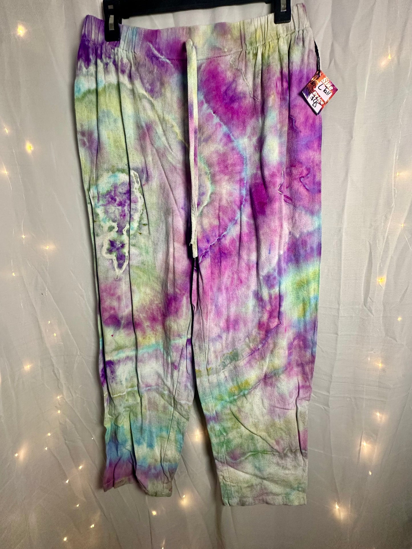 Youth XL Blushing Orchid Tie-Dye Cotton Pants *UPCYCLE*