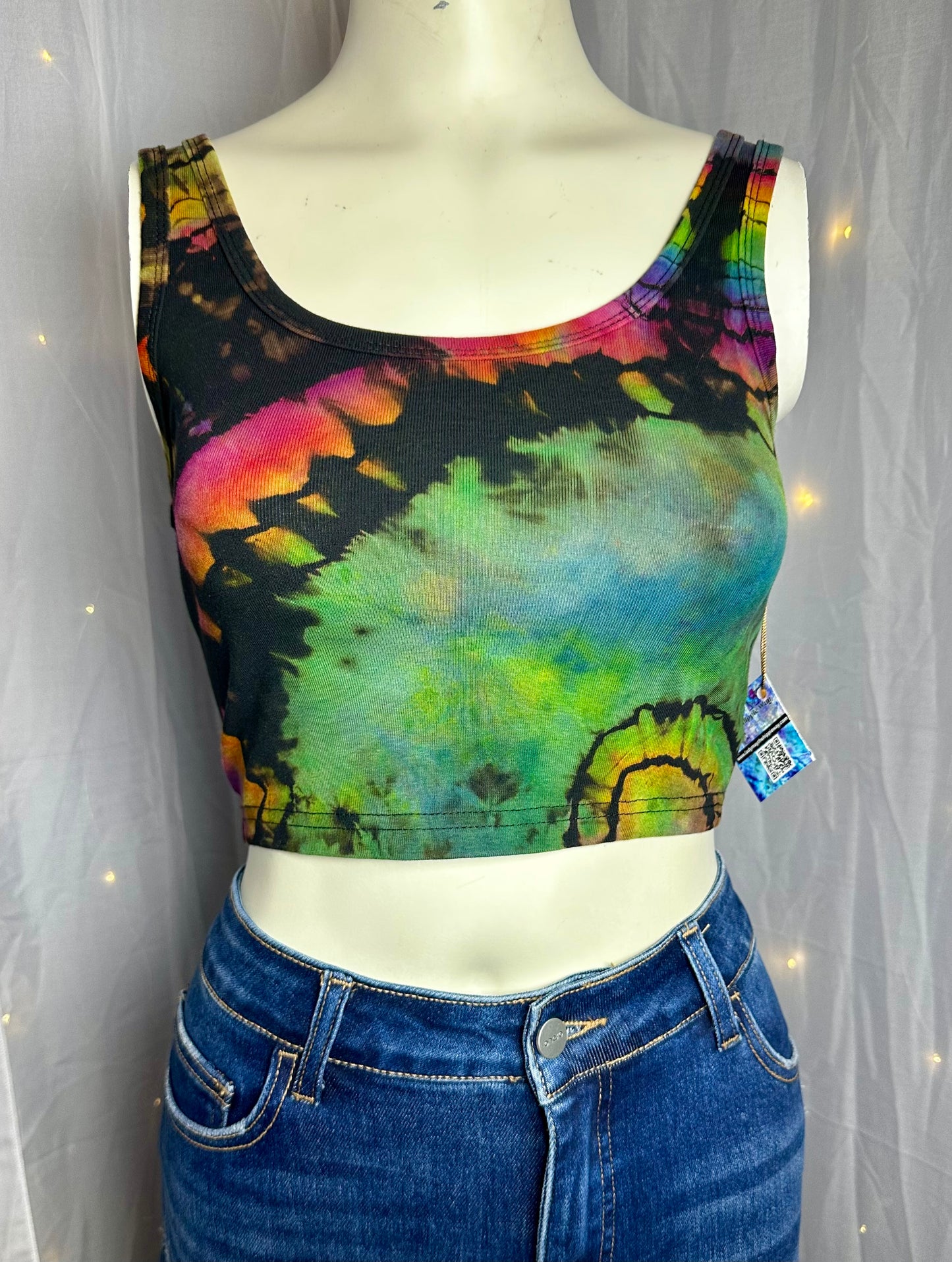 Small Cosmic Rainbow Melt Crop Tank Top