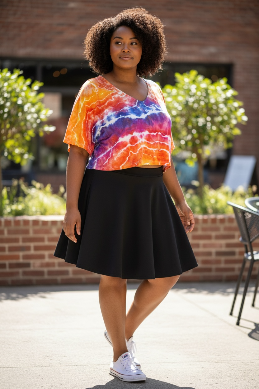 4XL Electric Sunset Geode Crop Top