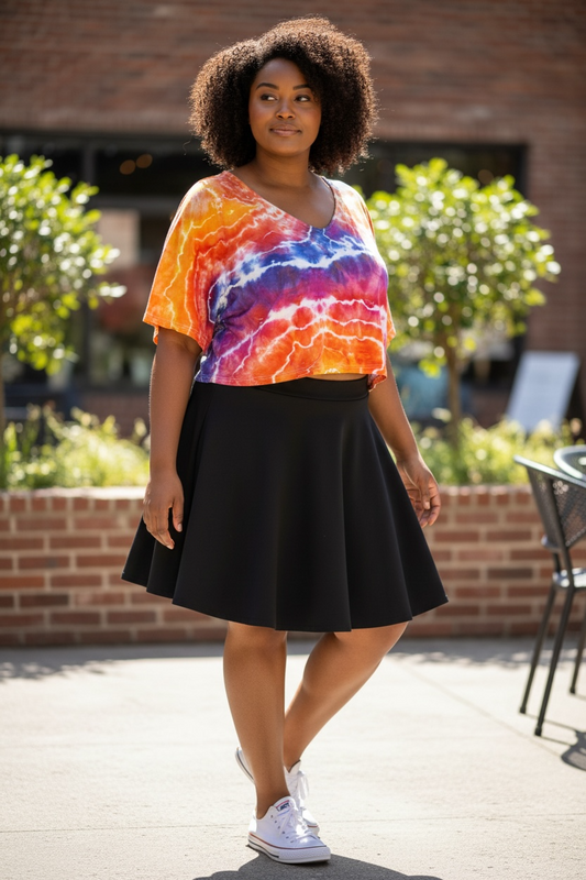 4XL Electric Sunset Geode Crop Top