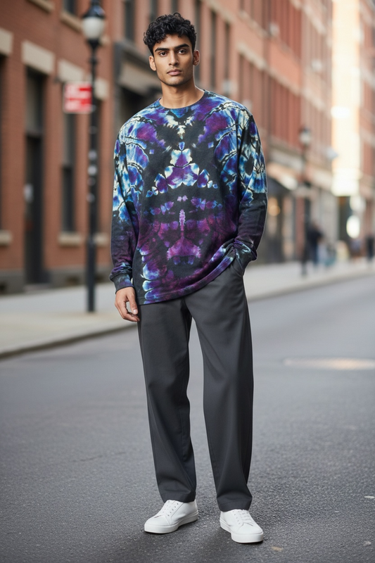 Medium Twilight Symmetry Reverse Dyed Long Sleeve Tee