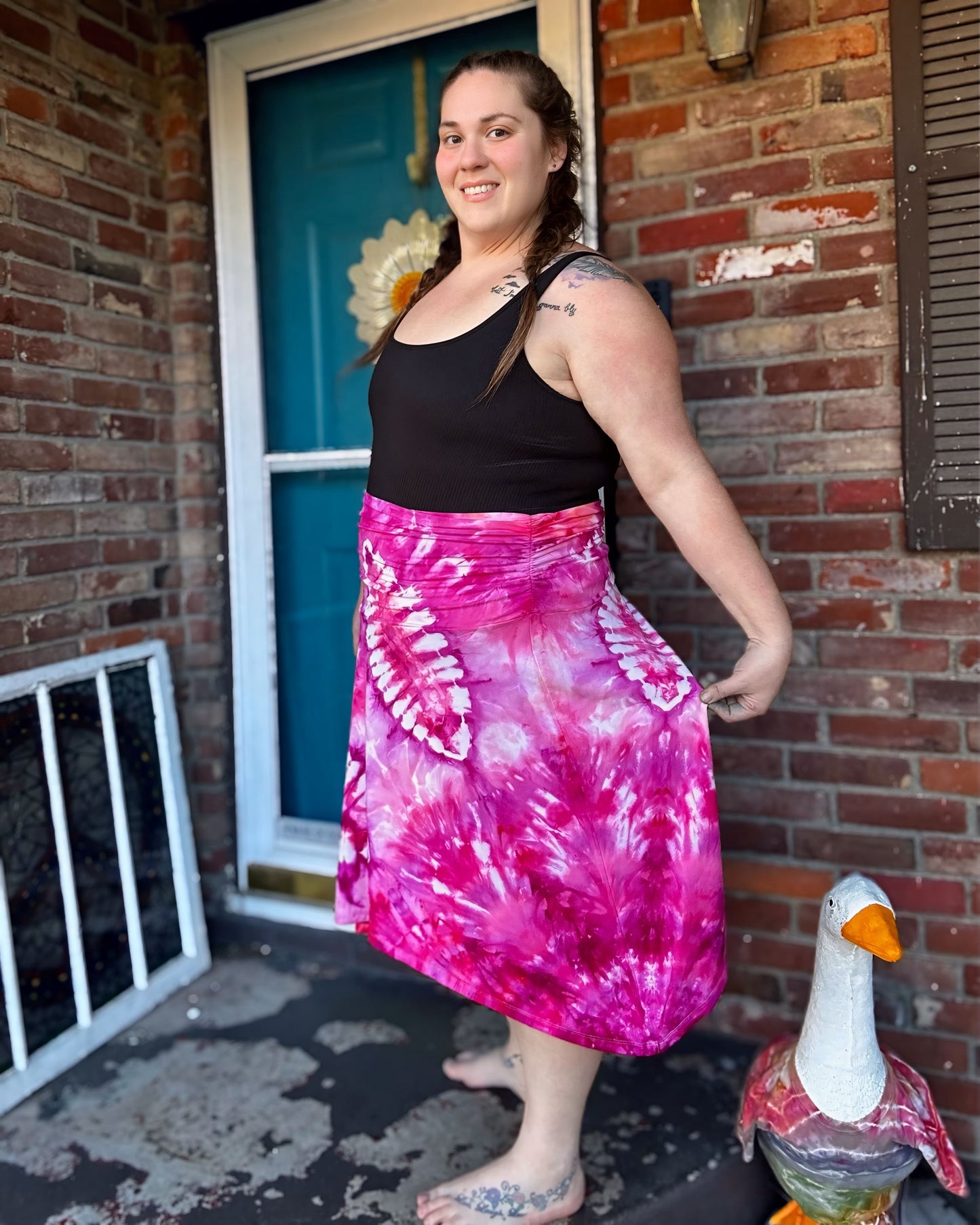 2X  Hibiscus Haze Asymmetrical Skirt