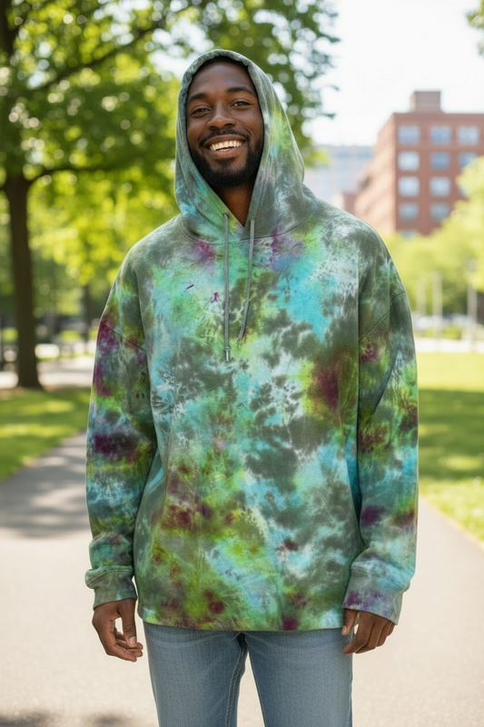 XL Toxic Tide Oil Spill Hooded Long Sleeve Tee