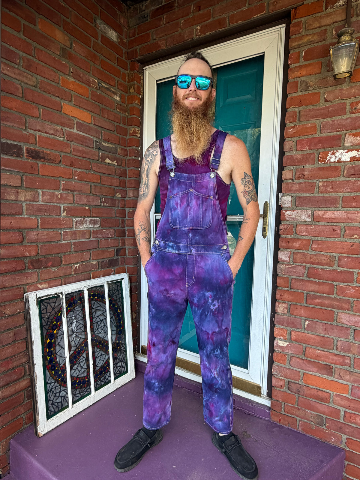 Women’s Size 6 Amethyst Aura Overalls *upcycle*