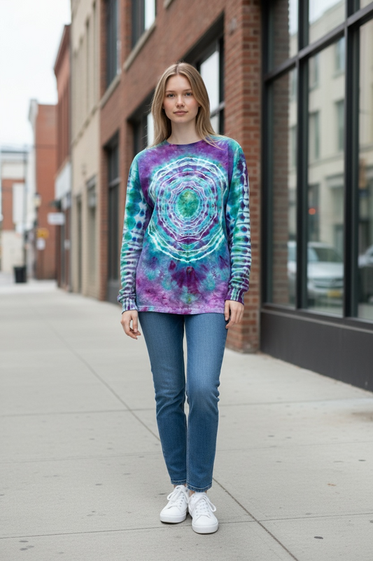 Medium Violet Vortex Long Sleeve T-shirt
