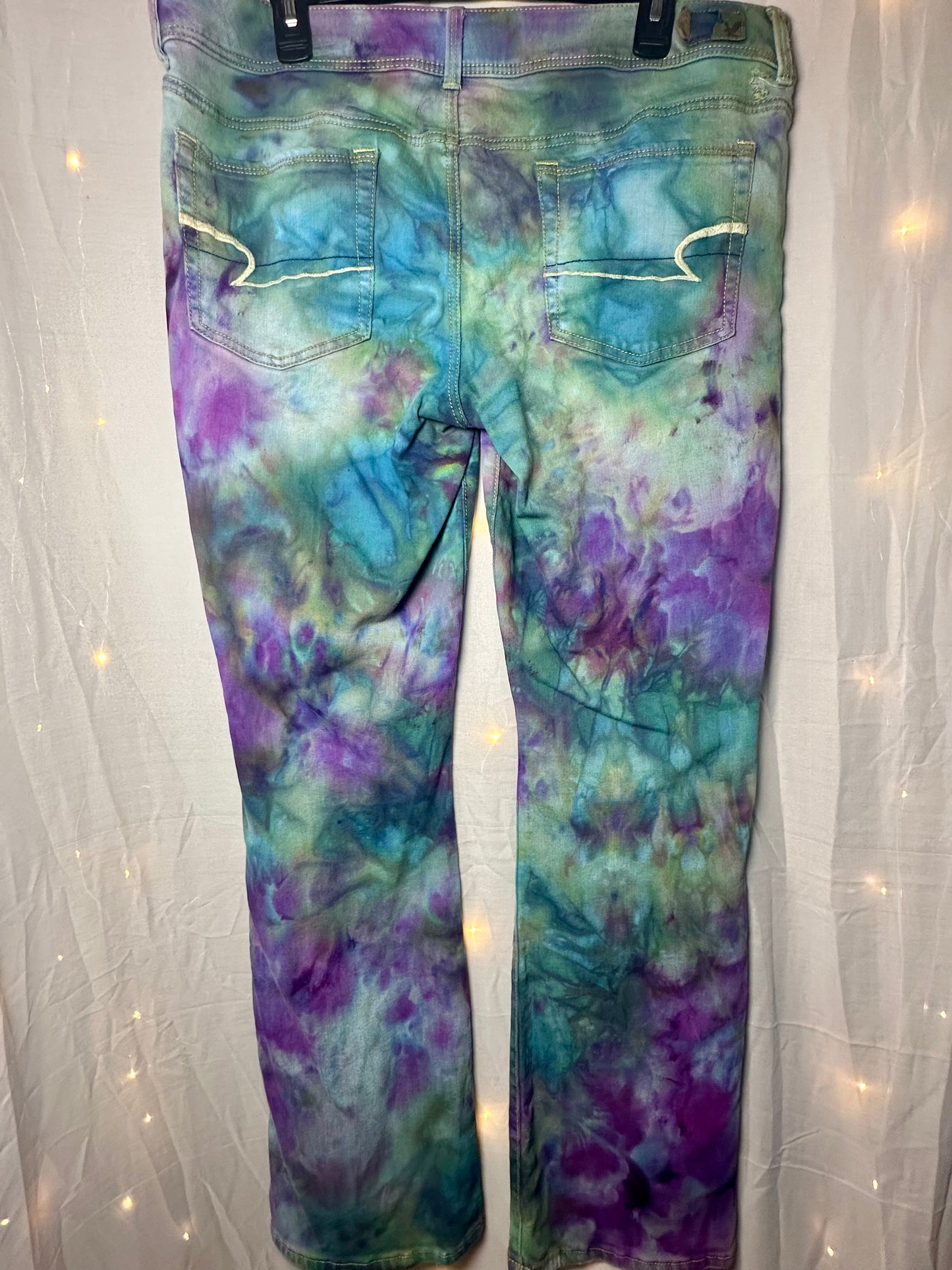 Size 16 Mermaid American Eagle Tie Dye Jeans *upcycle*