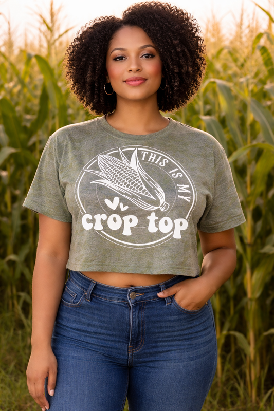 Small & XL Corny & Cute Crop Top