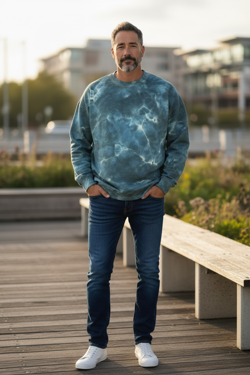 2XL Black Water Surge Crewneck Sweatshirt